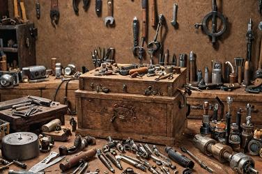 Watch repair workbench with specialized tools